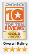 2010 top ten reviews gold award overall rating of four stars
